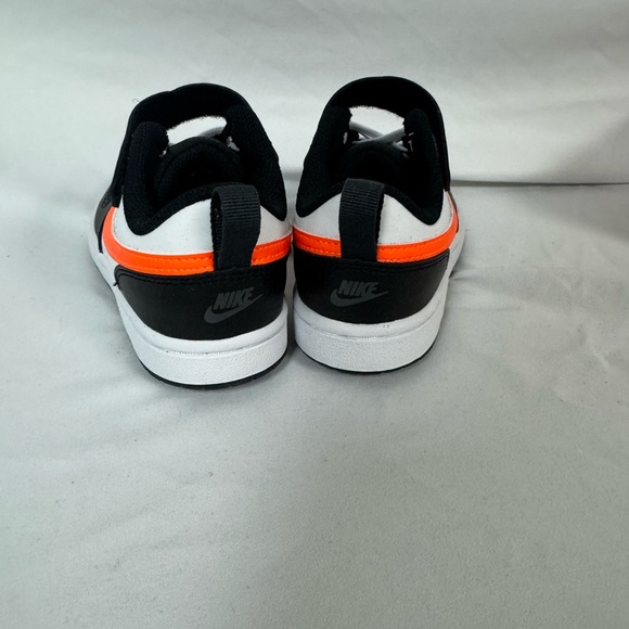 NEW Nike Court Borough Low 2 Kids' Sneakers Shoes, Black/White/Orange, Size 13c - Picture 4 of 6